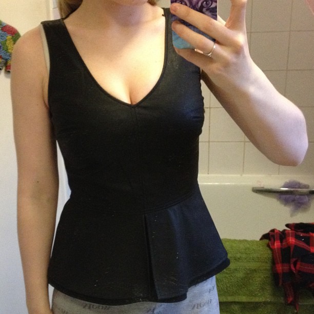 A new faux leather peplum top that I got from Zara. 