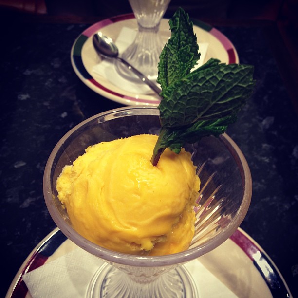 Mango sorbet! I'm sure you can tell I love sorbet, ha ha. 