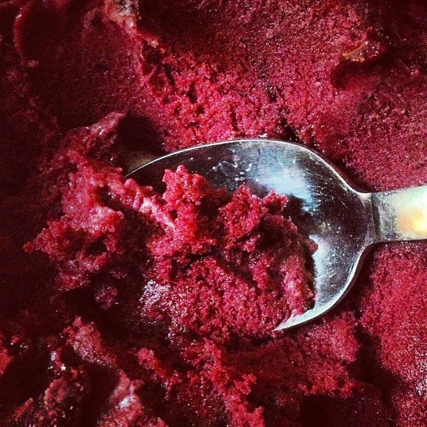 Blackcurrant sorbet that I love so much! 