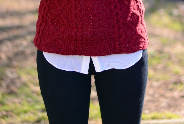 burgundy-jumper-black-jeans-white-shirt