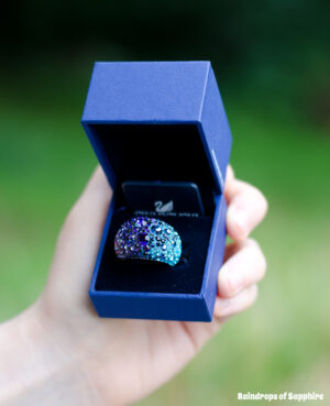 swarovski chic blue purple ring