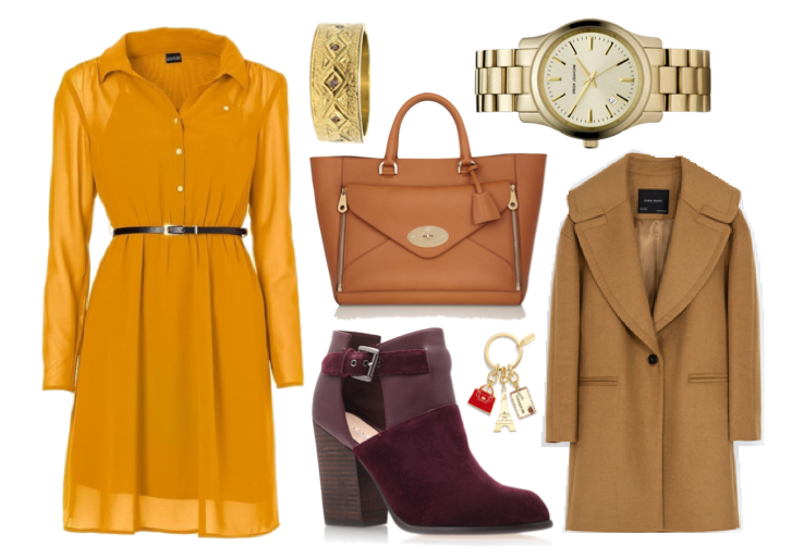 autumn-outfit-inspiration-yellow-bonprix-dress-zara-coat-burgundy-kurt-geiger-boots