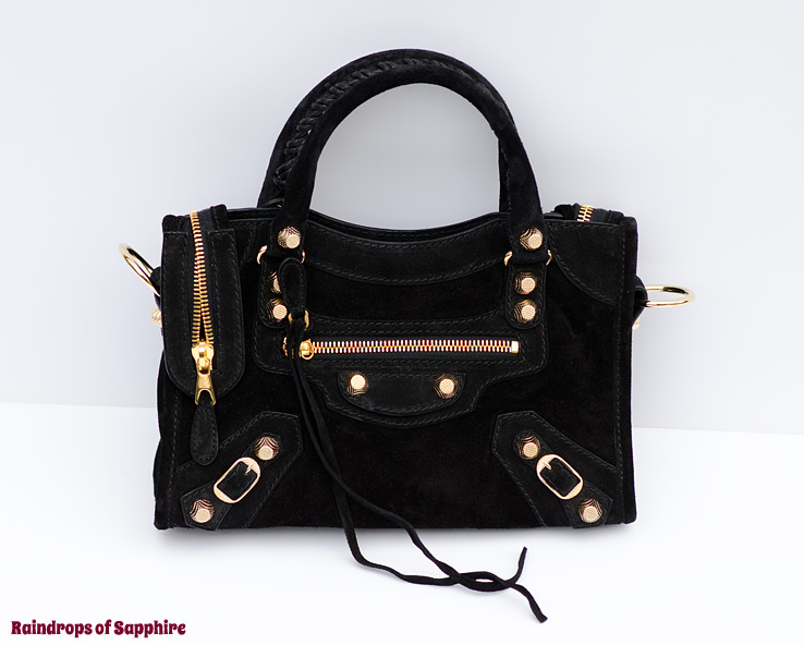 balenciaga-mini-city-black-suede-bag