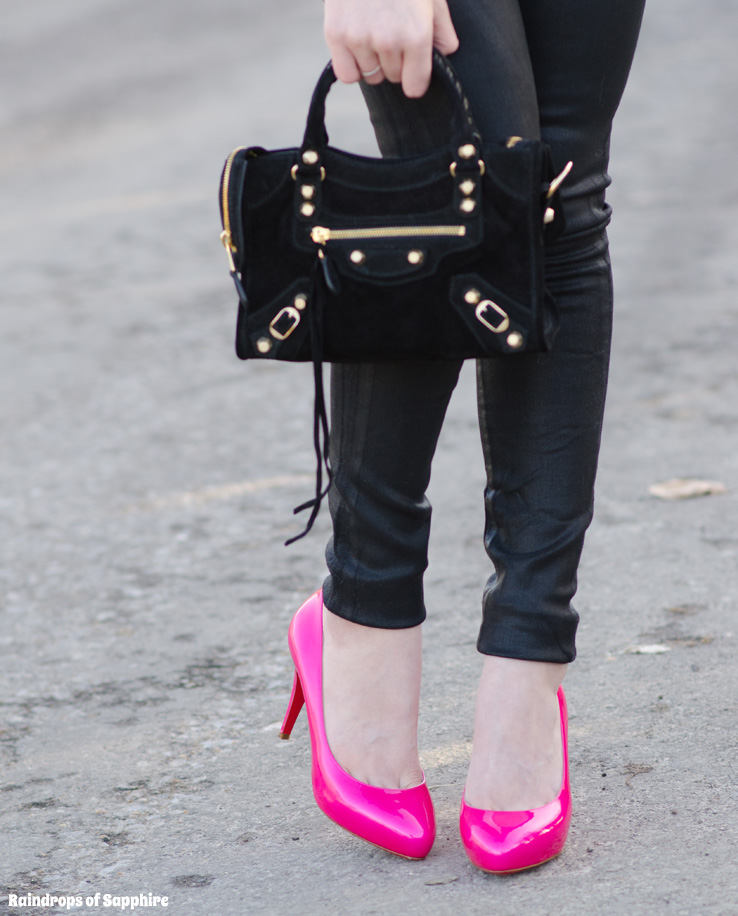 christian-louboutin-declic-90-pink-balenciaga-mini-city-black