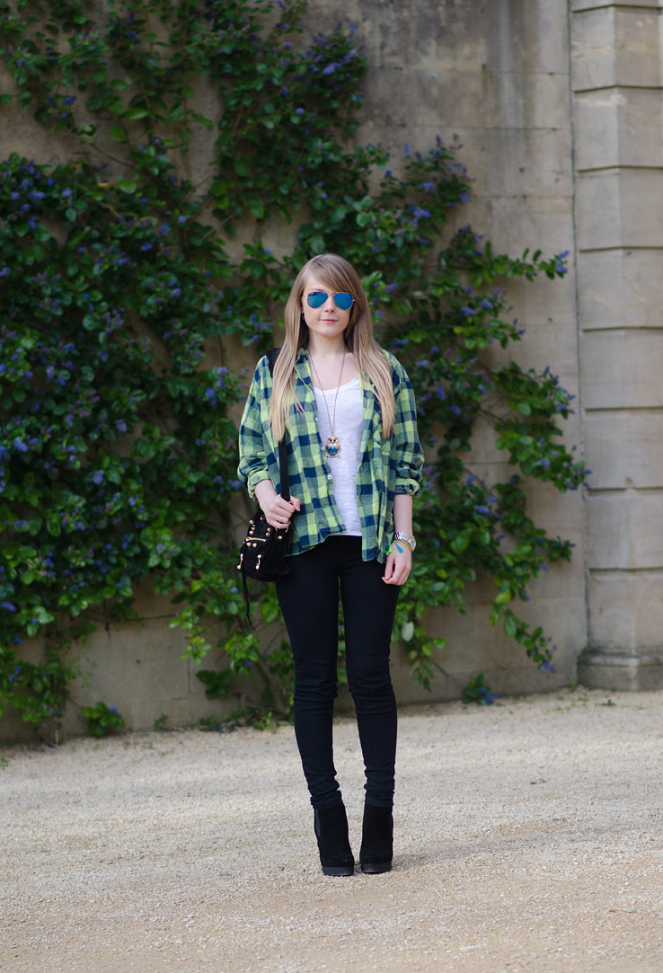 lorna-burford-green-plaid-shirt-black-tight-skinny-jeans