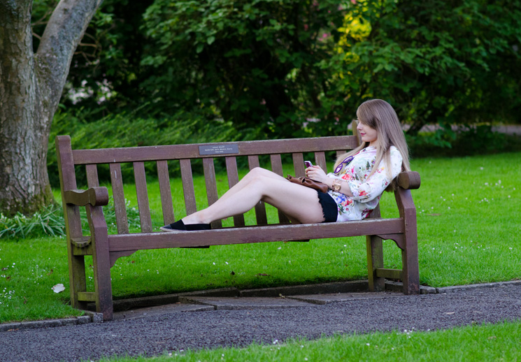 blonde-girl-lying-on-bench