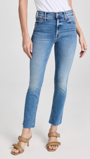 MOTHER Mid Rise Dazzler Ankle Fray Jeans